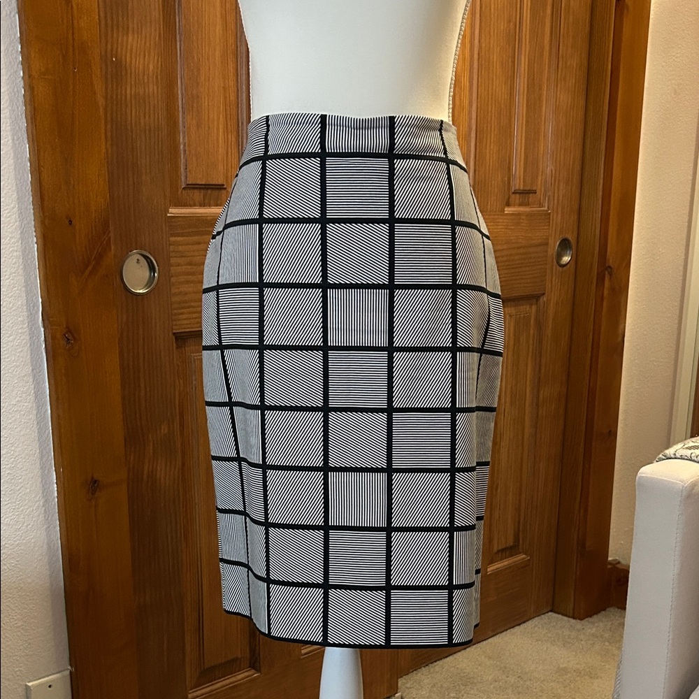 Classic Navy and White Checkered Skirt